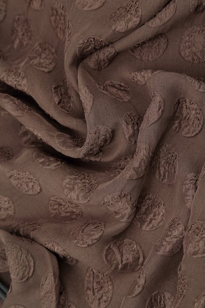 Soft Cowl Truffle Brown Bubble Silk Blouse