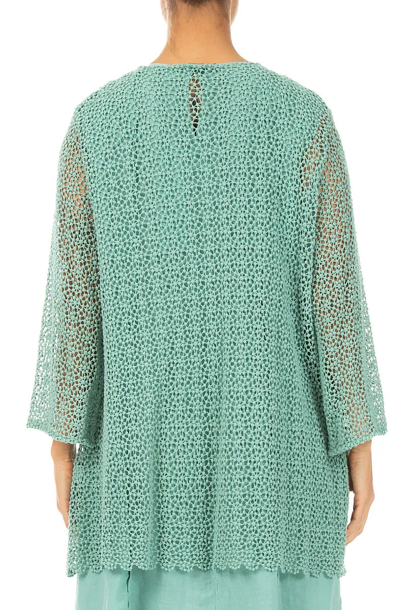 Soft Flare Mint Broderie Cotton Blouse 2