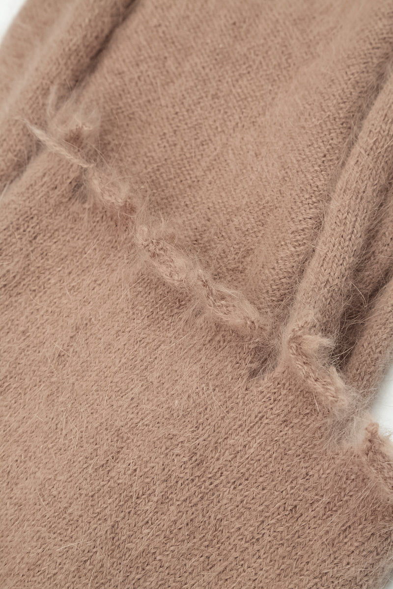 Soft Taupe Angora Scarf 6
