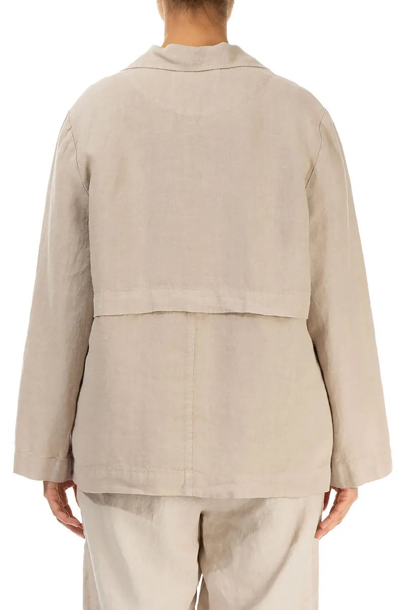 Softly Structured Beige Linen Jacket 2