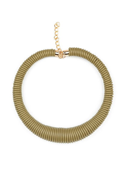 Spiral Green Rubber Necklace
