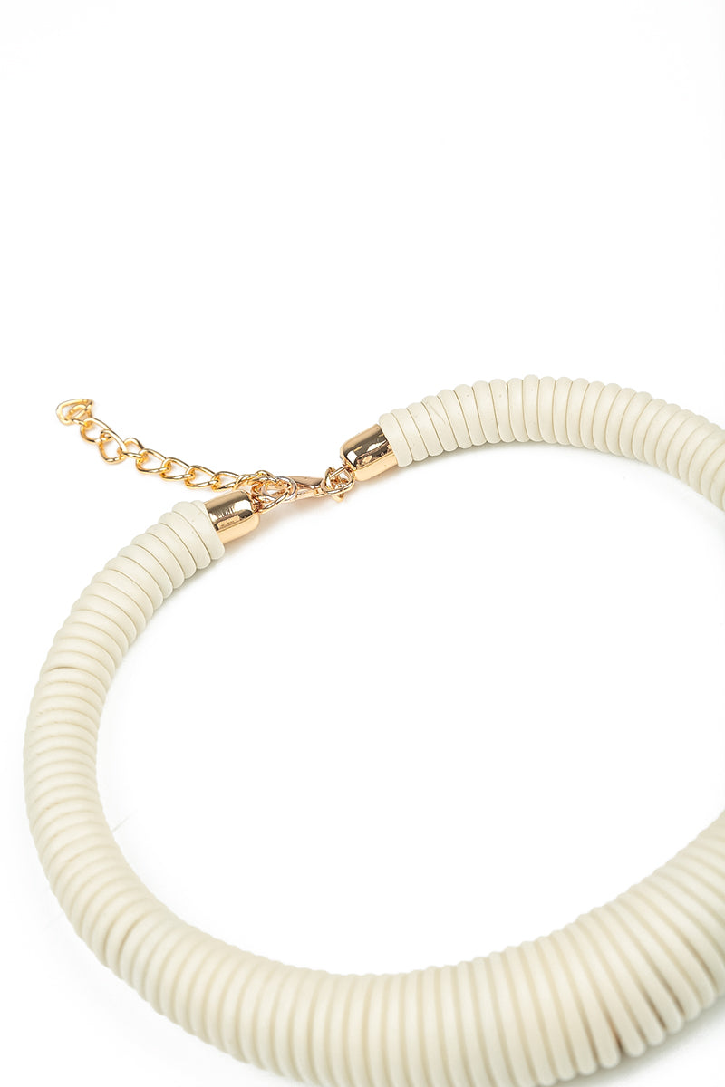 Spiral White Rubber Choker 4