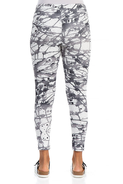 Splashy White Cotton Leggings