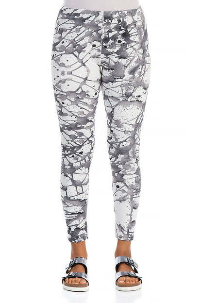 Splashy White Cotton Leggings