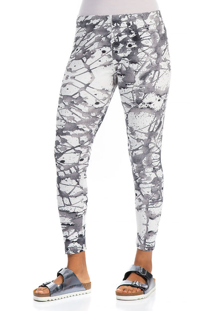 Splashy White Cotton Leggings