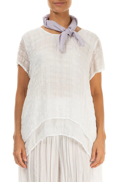 Square Lilac Silk Cotton Scarf 1