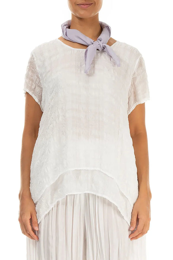 Square Lilac Silk Cotton Scarf 1