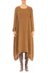 Square Neck Bubble Aged Copper Silk Dress 1