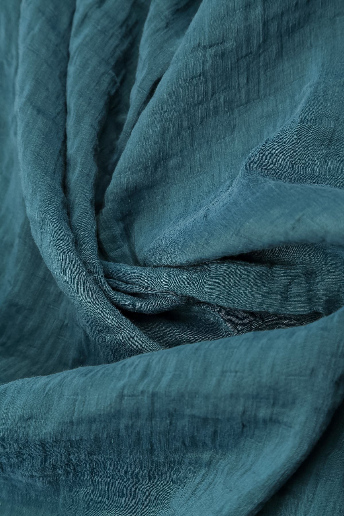 Square Neck Textured Deep Turquoise Silk Dress
