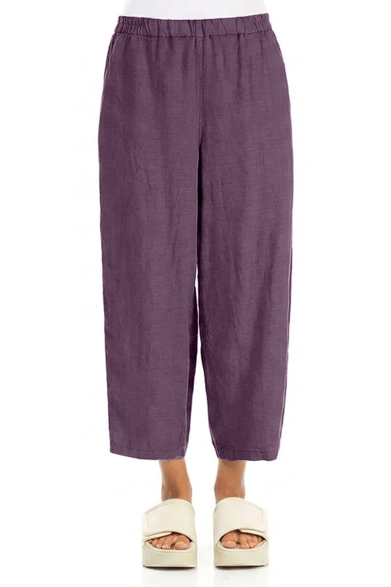 Straight Amethyst Linen Trousers