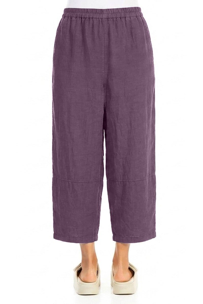 Straight Amethyst Linen Trousers