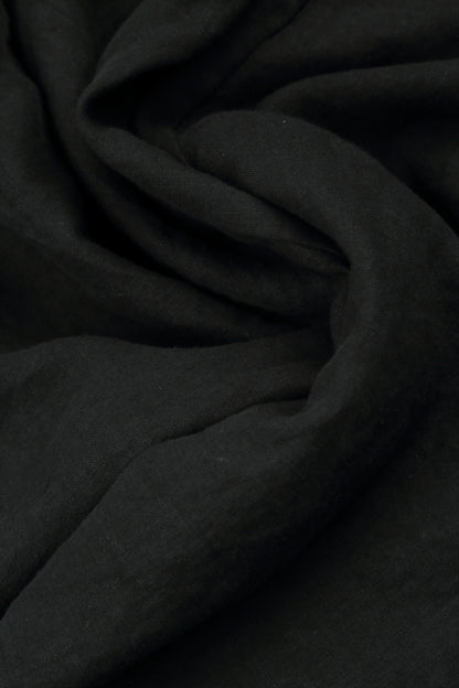 Straight Black Linen Trousers 5