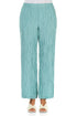 Straight Crinkled Mint Silk Linen Trousers 1