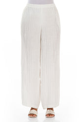 Straight Crinkled Off White Trousers 1