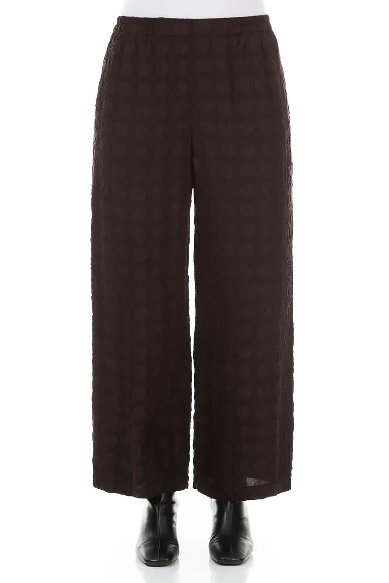 Straight Deep Plum Bubble Silk Trousers