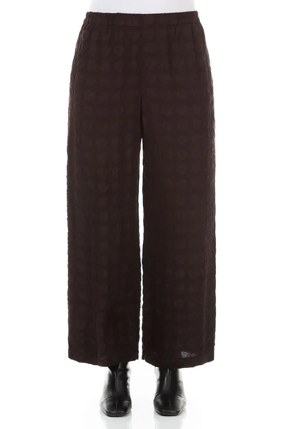 Straight Deep Plum Bubble Silk Trousers