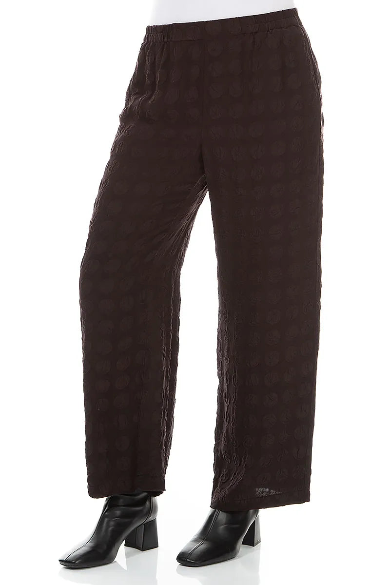 Straight Deep Plum Bubble Silk Trousers 3