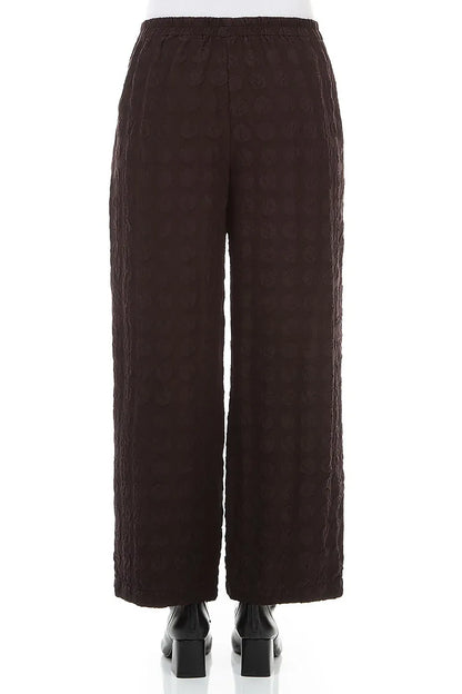 Straight Deep Plum Bubble Silk Trousers