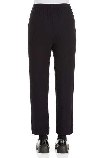 Straight Graphite Blue Viscose Trousers 2