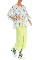 Straight Lime Linen Skirt 4