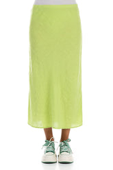 Straight Lime Linen Skirt 1