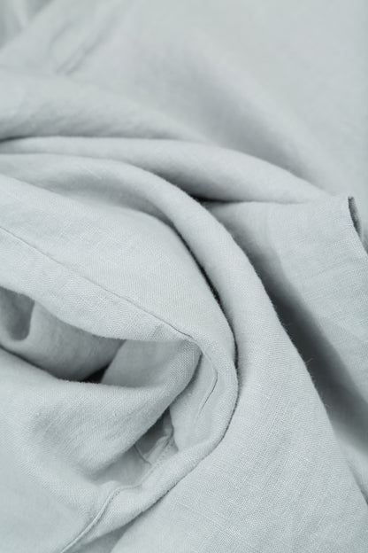 Pantalon droit en lin gris argenté