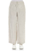 Straight Tie Up Striped Sand Linen Trousers 1