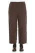 Straight Truffle Brown Pleated Silk Linen Trousers 1