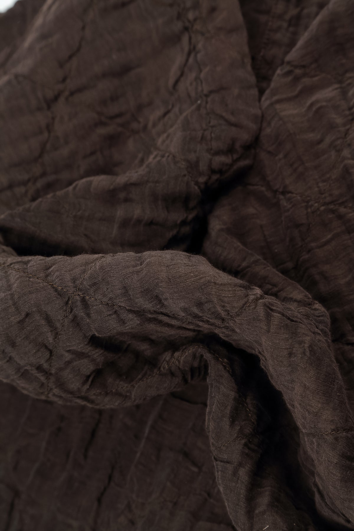 Straight Truffle Brown Pleated Silk Linen Trousers 5