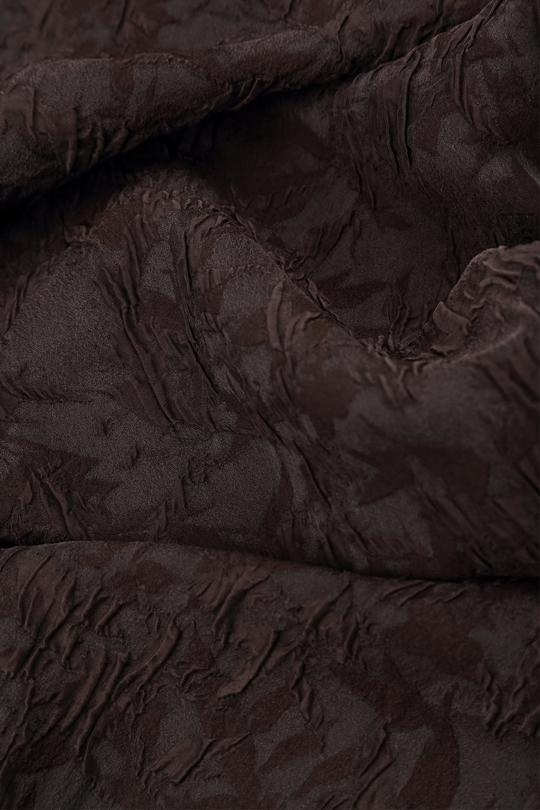 Straight Truffle Brown Textured Silk Viscose Trousers 5