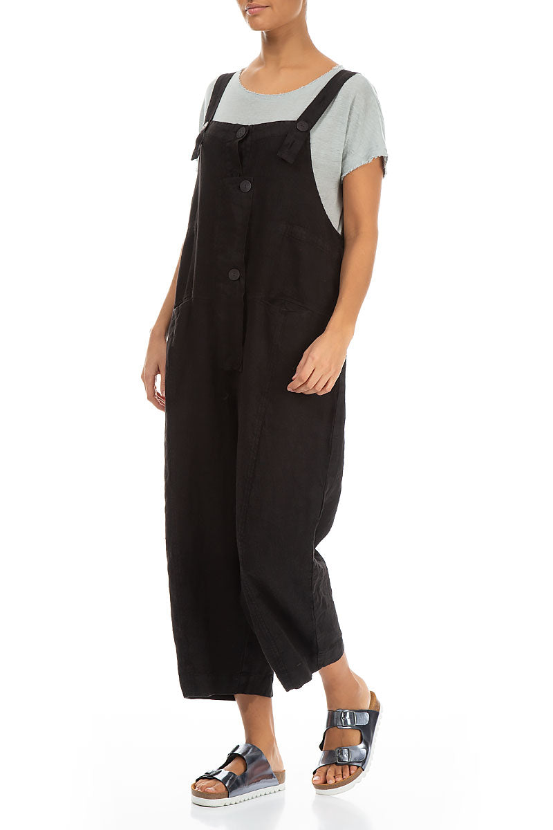 Strappy Black Linen Jumpsuit 4