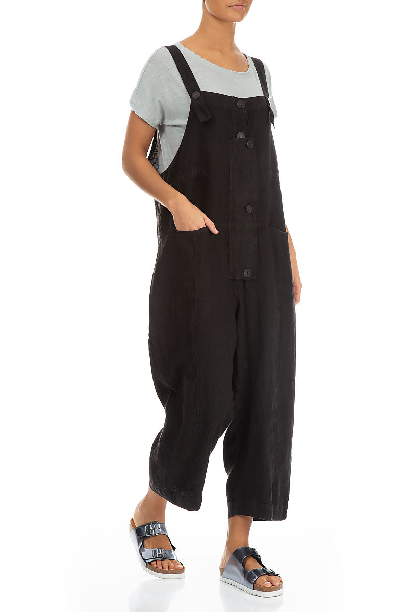 Strappy Black Linen Jumpsuit 3