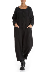 Strappy Black Linen Jumpsuit 4