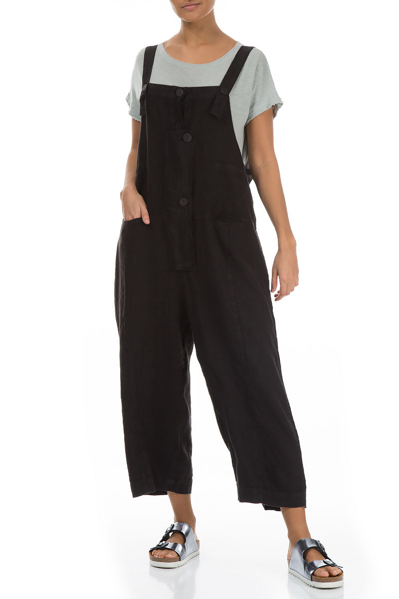 Strappy Black Linen Jumpsuit 5