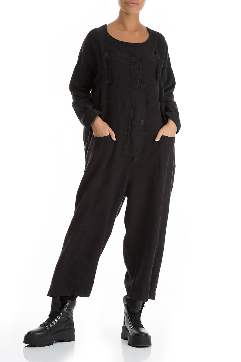 Strappy Black Linen Jumpsuit 5