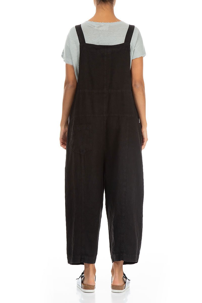 Strappy Black Linen Jumpsuit 2
