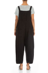 Strappy Black Linen Jumpsuit 2