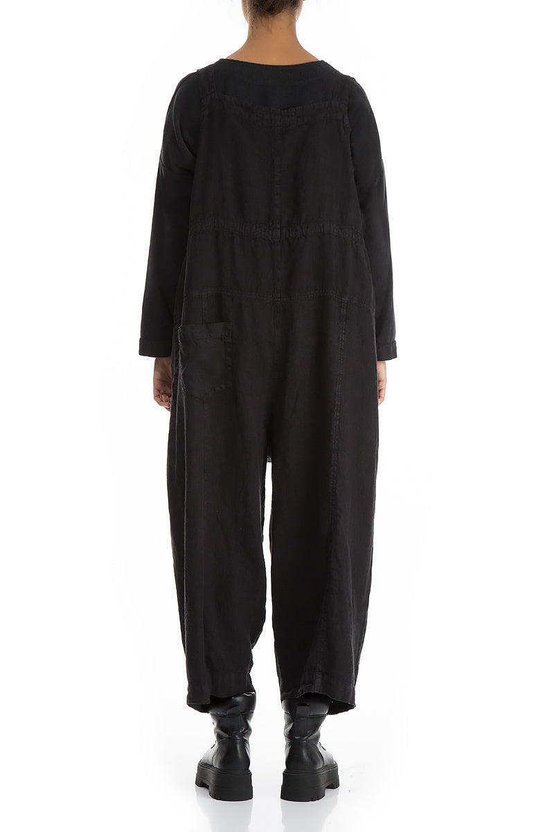 Strappy Black Linen Jumpsuit 2