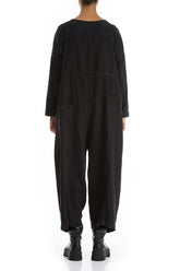 Strappy Black Linen Jumpsuit 2