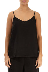 Strappy Black Linen Top 1