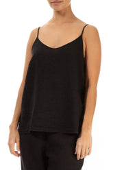 Strappy Black Linen Top 3