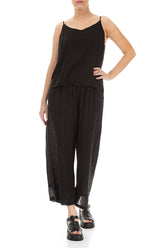 Strappy Black Silk Bamboo Top 4