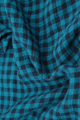 Strappy Blue Check Linen Jumpsuit 5