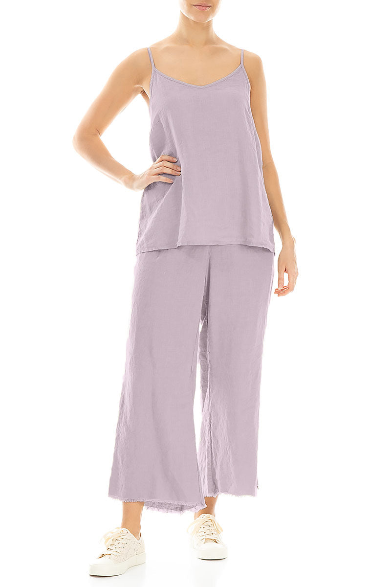 Strappy Lilac Linen Camisole Top 4