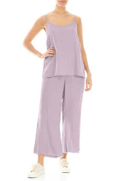 Strappy Lilac Linen Camisole Top 4