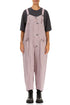 Strappy Pink Check Linen Jumpsuit 1