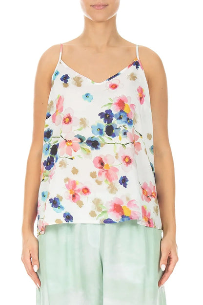 Strappy Primrose Silk Bamboo Camisole Top 1
