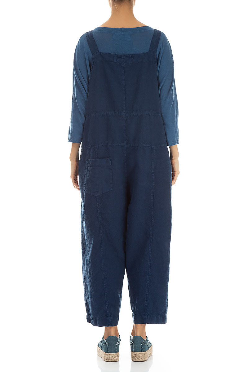 Strappy Royal Blue Linen Jumpsuit 2