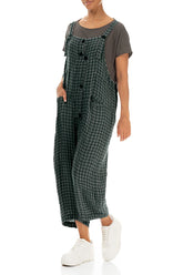 Strappy Sage Check Linen Jumpsuit 4
