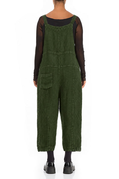 Strappy Shamrock Green Mélange Linen Jumpsuit